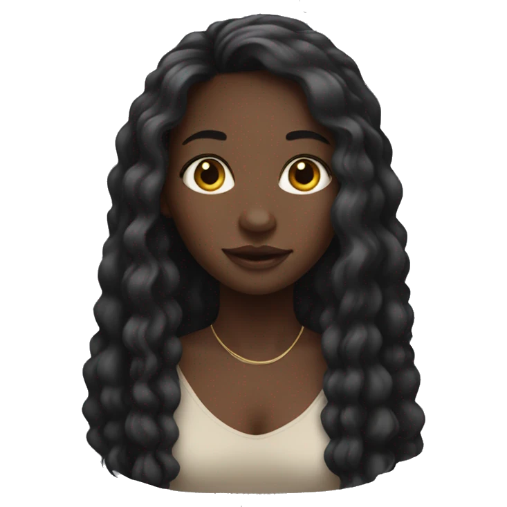 black girl with a long hair  emoji