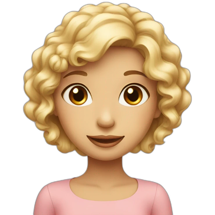 Cute and elegant girl emoji with bright eyes and a tender, affectionate smile emoji