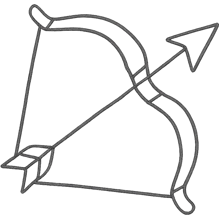 arco y flecha, hand drawn icon style emoji