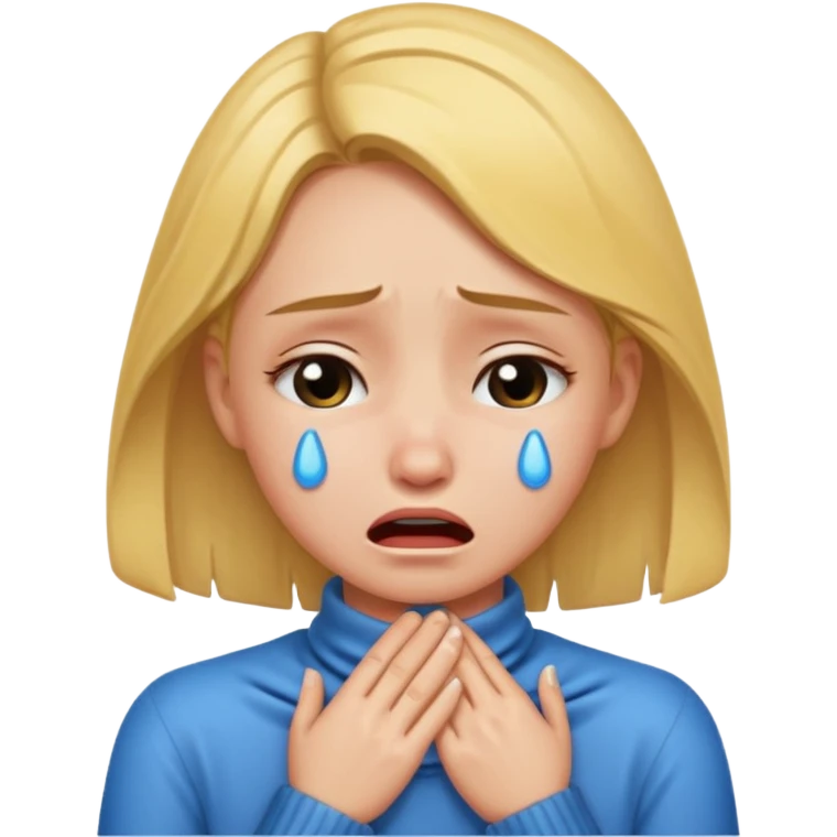 girl hands around neck crying emoji