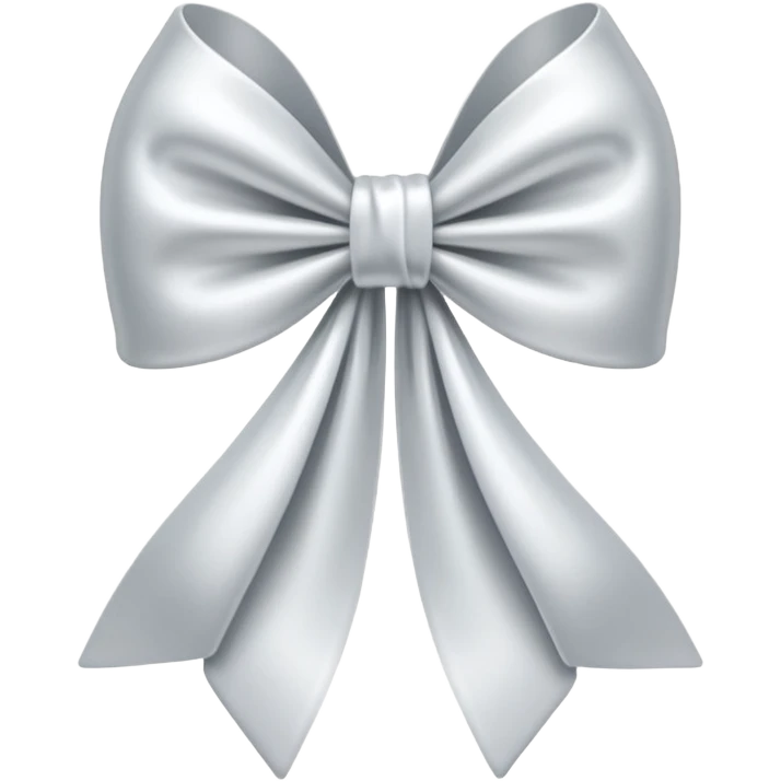 white ribbon, shiny effect, no text, light background emoji