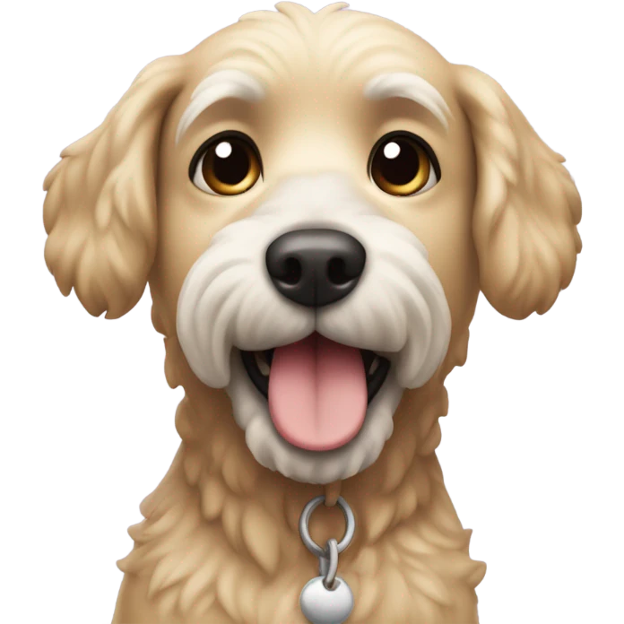 Perro caniche mirando mal emoji
