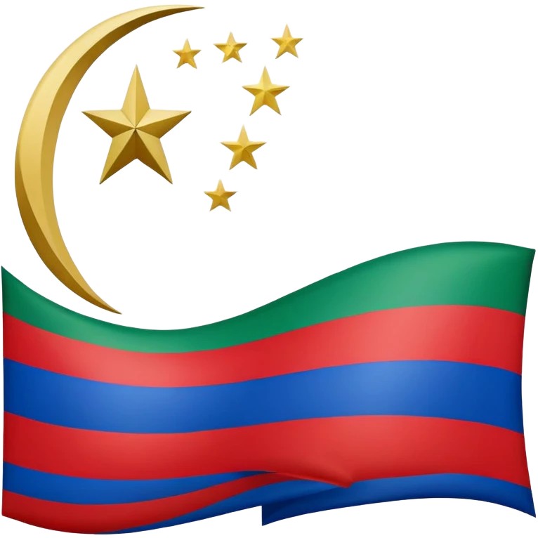 Flag of Dagestan with its green, blue, and red horizontal stripes emoji