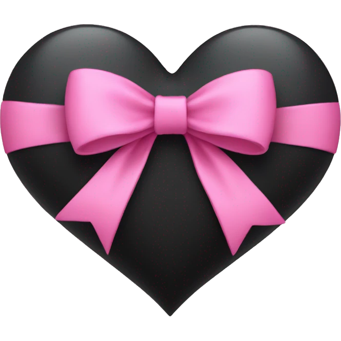 A black heart with a pink bow emoji