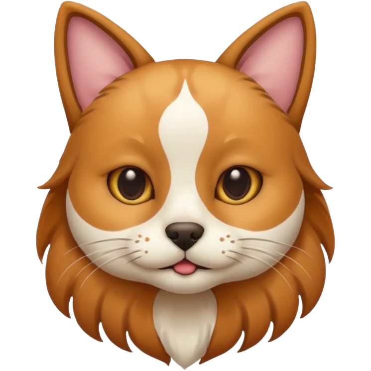 Un perro con cara de gato emoji