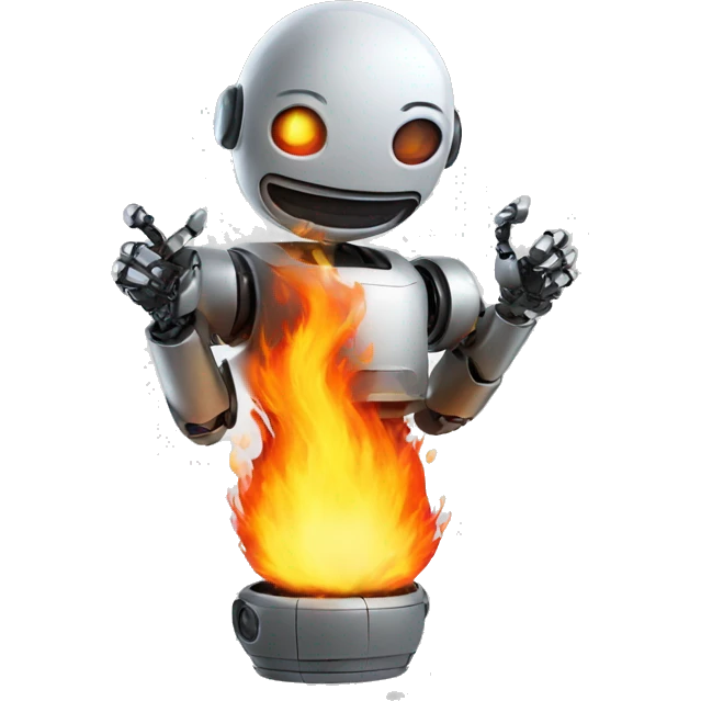 Robot on fire emoji
