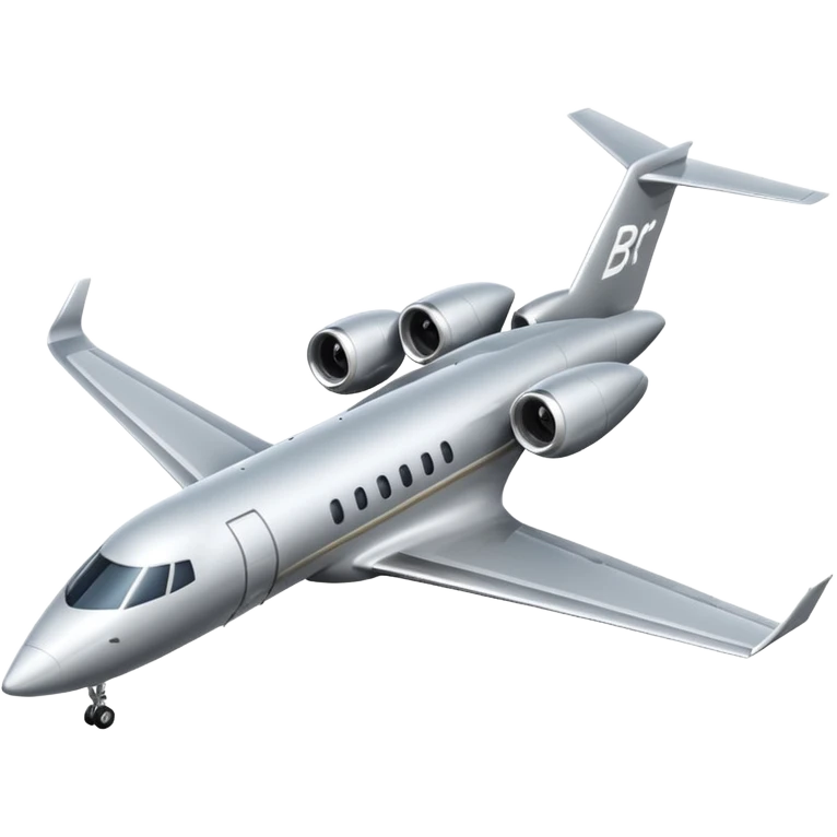 Private jet taking off with initials "BR"  on the tail emoji