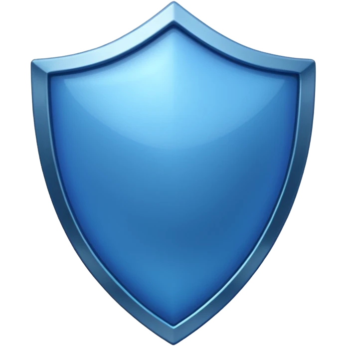 shiny, saturated blue shield, no symbols emoji
