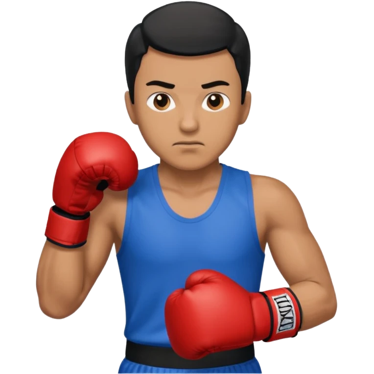   آدمی که بکس میکنه بالباس ابی دستکش مشکی مرد باشه emoji