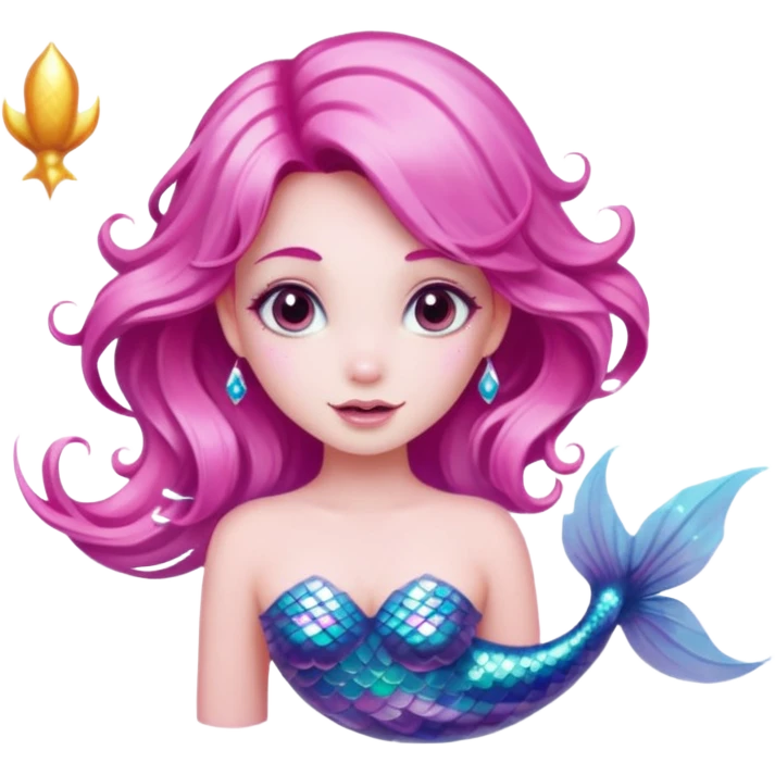 Fairy mermaid princess with pink sparklys emoji