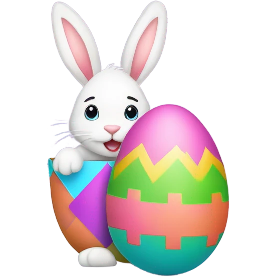 easter egg with a bunny all in Easter theme emoji
