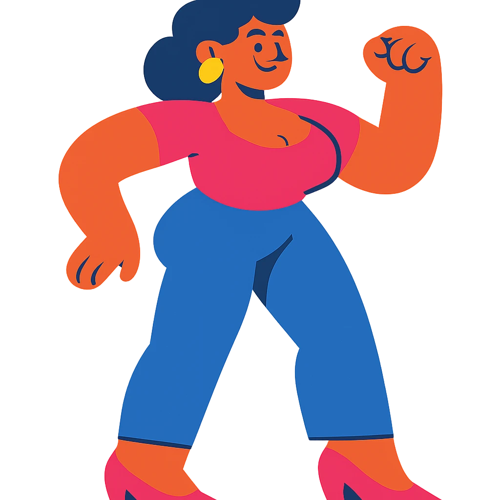 woman with exaggerated proportions emoji