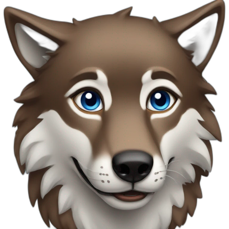 Brown female wolf blue eyes  emoji