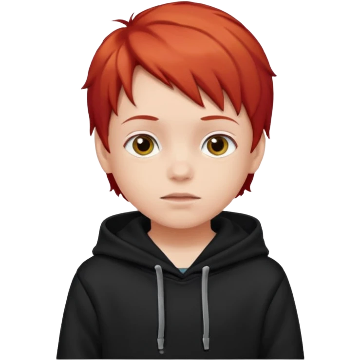 child with red hair and black hoodie emoji