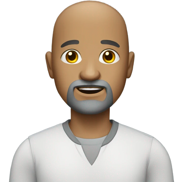 bald guy in a shirt with grey goatee emoji