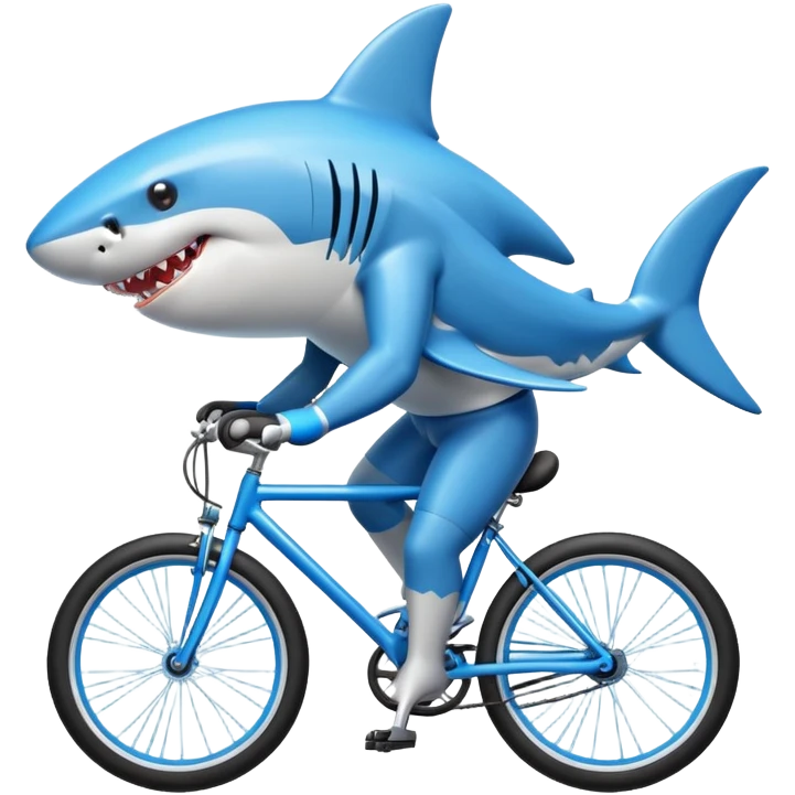 Shark riding a bike  emoji