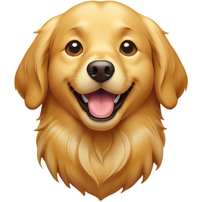 Cinematic Comical Golden Retriever Portrait Emoji, Head tilted dramatically with an exaggeratedly shocked or amused expression, featuring a vibrant golden coat with a lively sheen, wide, expressive brown eyes filled with playful disbelief, Simplified yet hilariously expressive features, highly detailed, glowing with a slightly sassy glow, high shine, dramatic yet playful, stylized with an air of cheeky attitude, bright and endearing, soft glowing outline, capturing the essence of a spirited and over-the-top companion, so meme-worthy it feels like it could side-eye its way into internet fame instantly! emoji