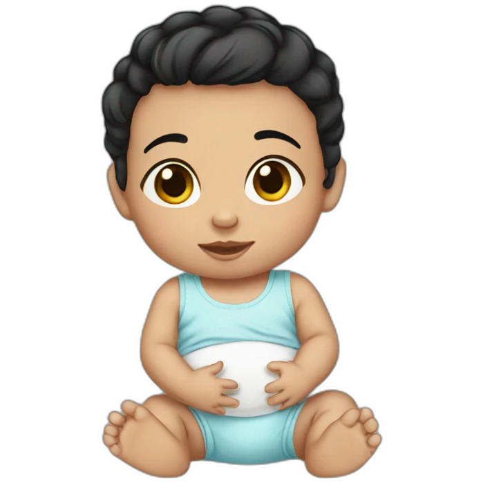 newborn baby black hair emoji