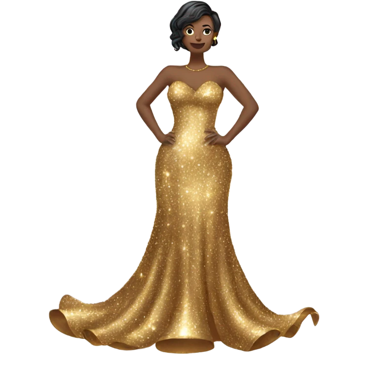 gold sparkly extravagant dress emoji