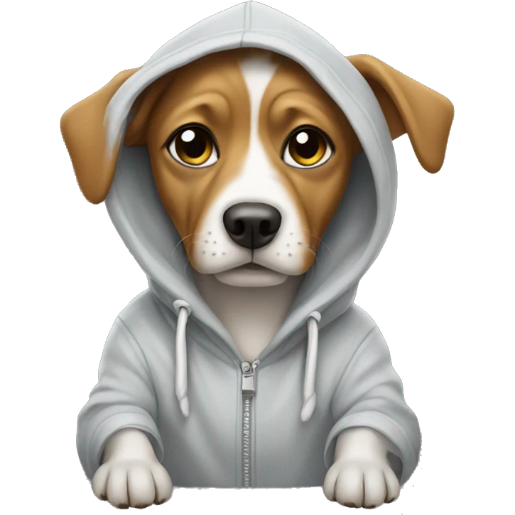 Dog wearing a hoodie emoji