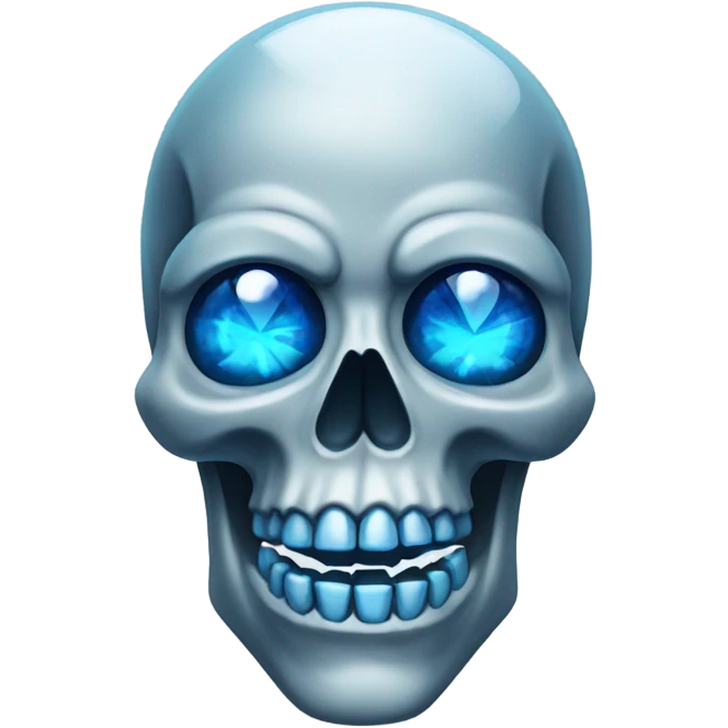 Skull mad out of blue crystal  emoji