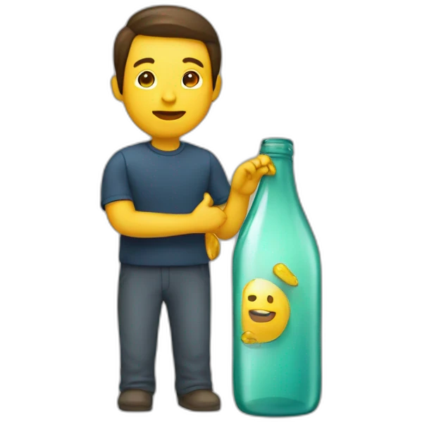 Bottle with a human emoji