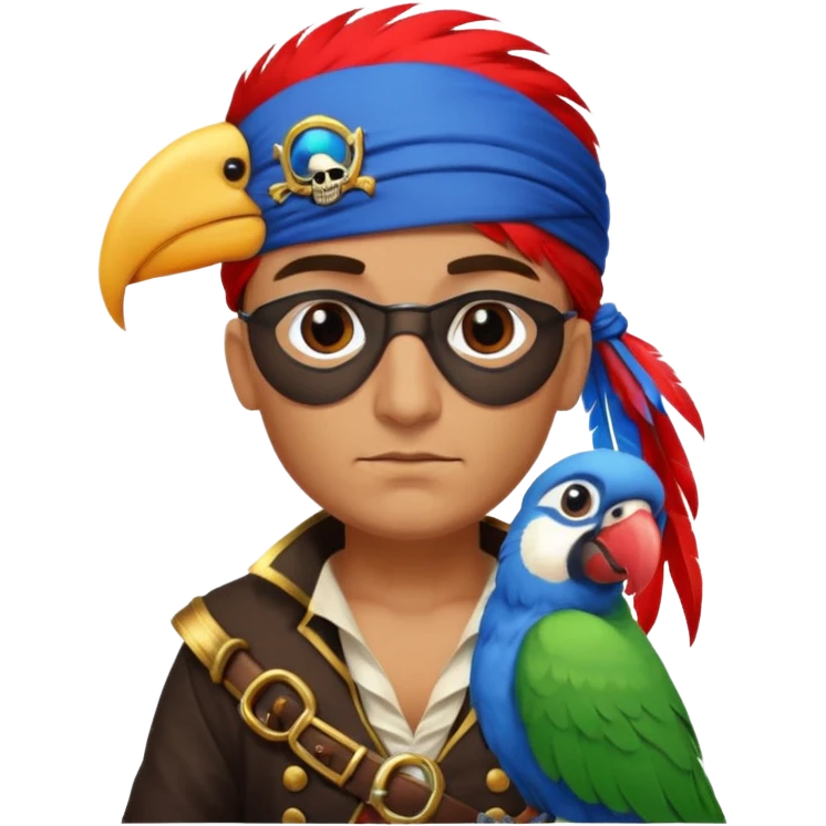pirate and parrot emoji