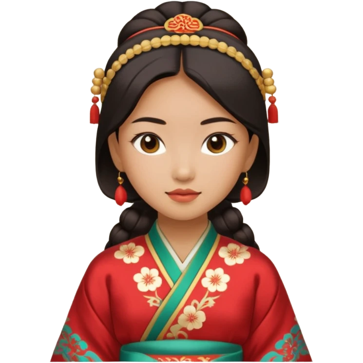 chica aseatica con con colores i cosas tipicas de asia emoji