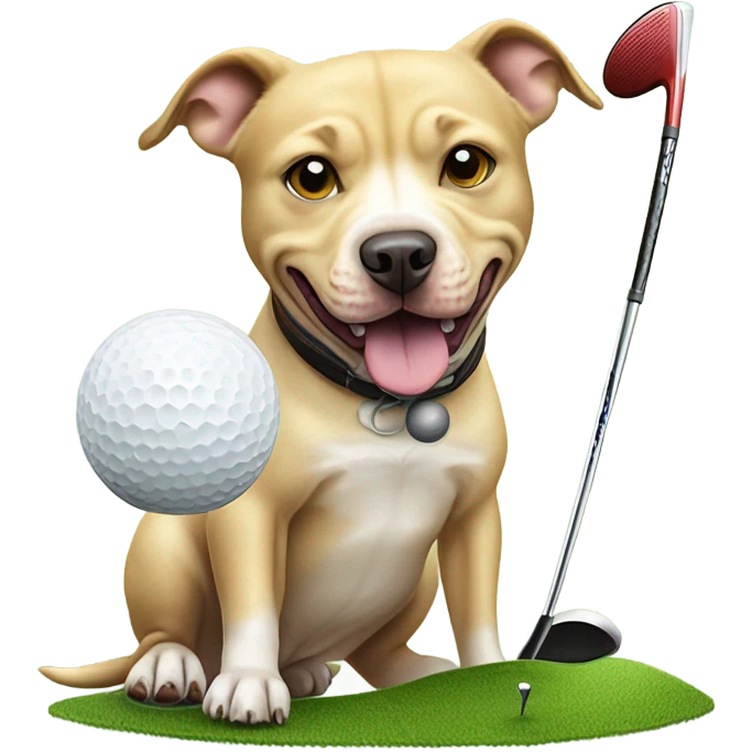 All blonde pitbull lab mix golfing emoji