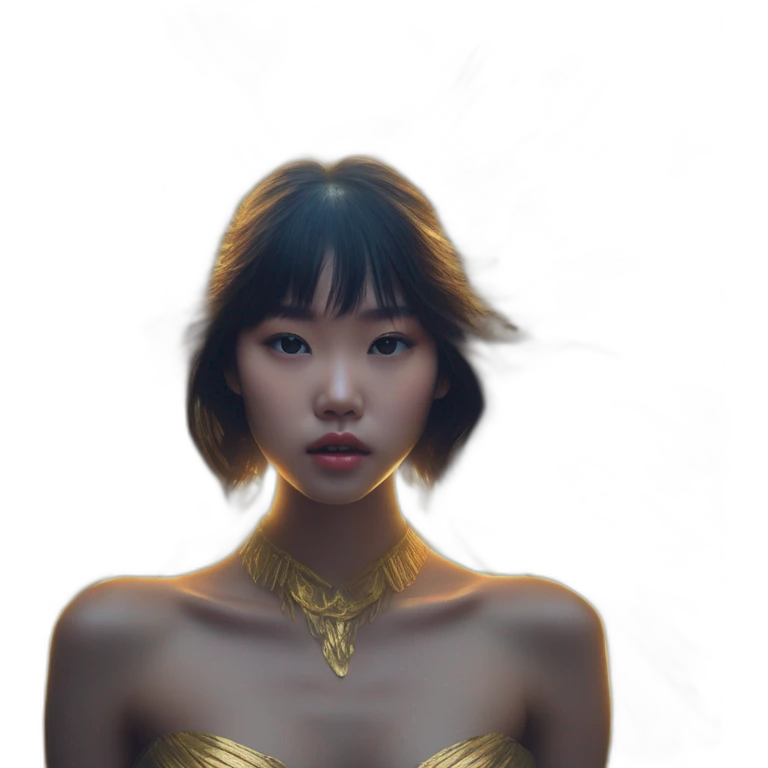 Thai girl-,-david-bellemere,-bare-belly, -wings,-choker,-bathed-in-shadows,-fov-90-degrees,-short-lighting,-I-usm,-cold-colors,-gilded-technique,-extremely-hyper-aesthetic, -absurdres emoji