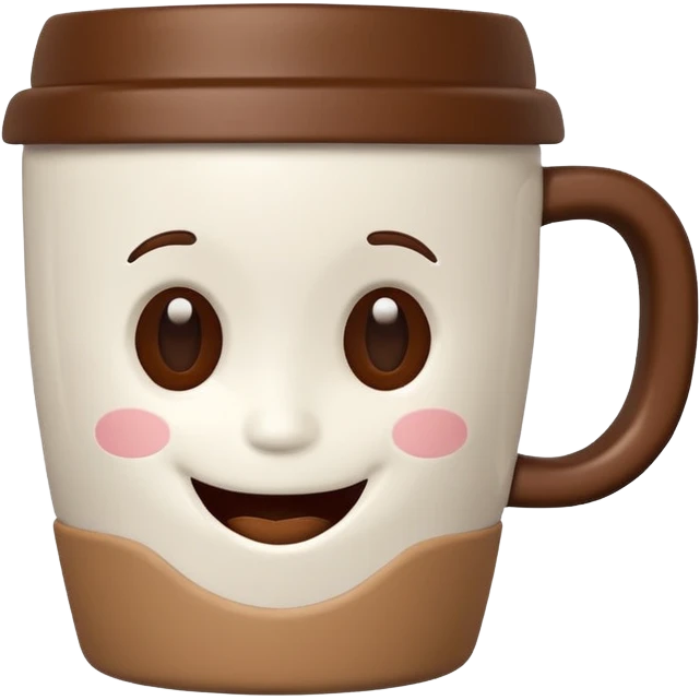 Cute smiling coffee cup emoji