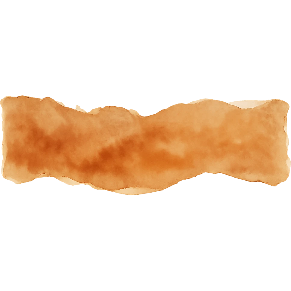 abstract torn paper strip with wavy edge, warm brown tones, watercolor effect, transparent background, no face, no hands, no legs, no characters emoji