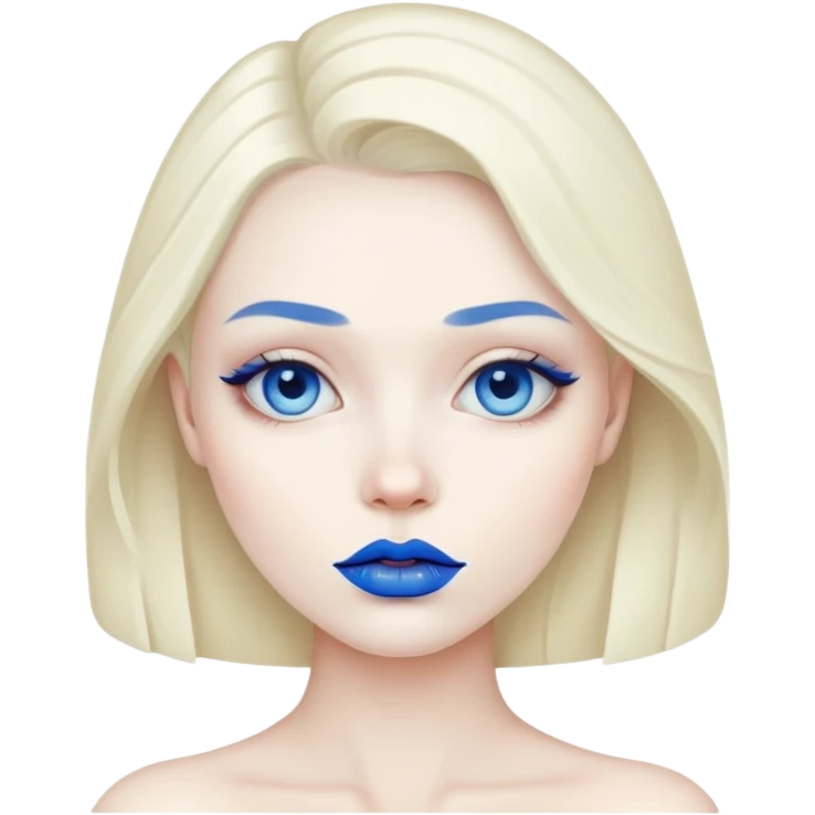 Blue lips emoji