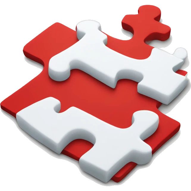 white puzzle piece connects to red puzzle piece emoji