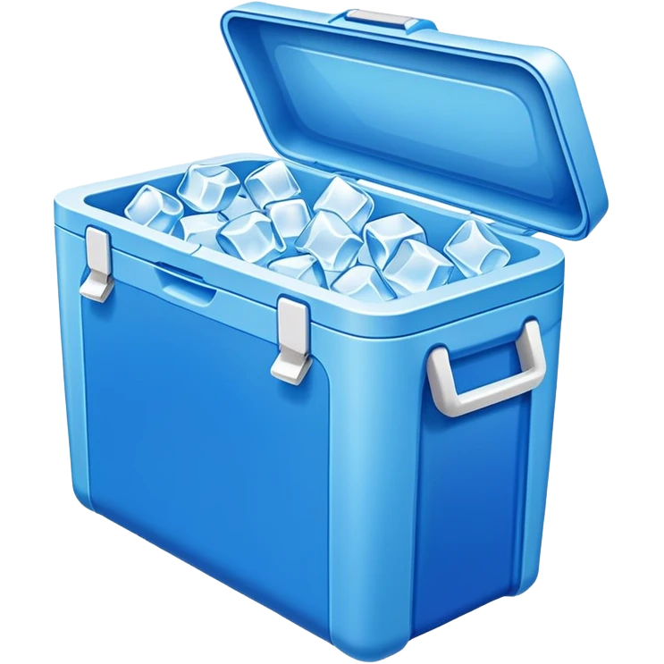 a blue cooler with ice in it emoji