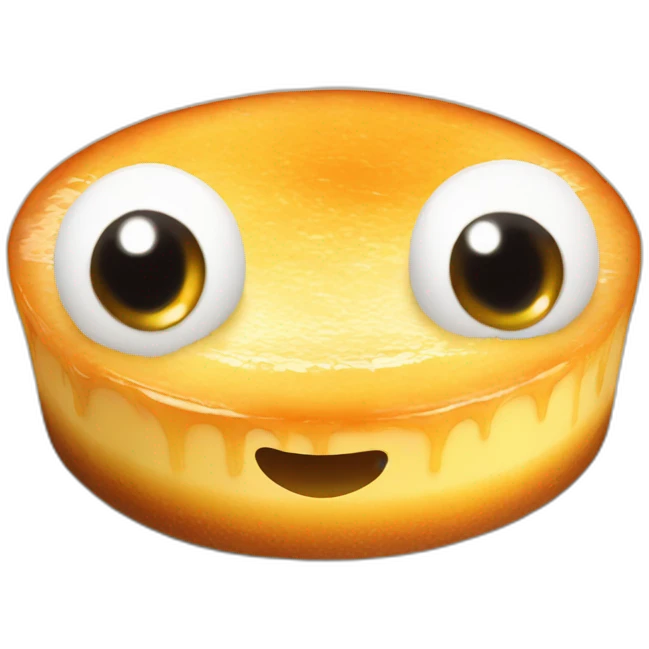 flan with eyes emoji