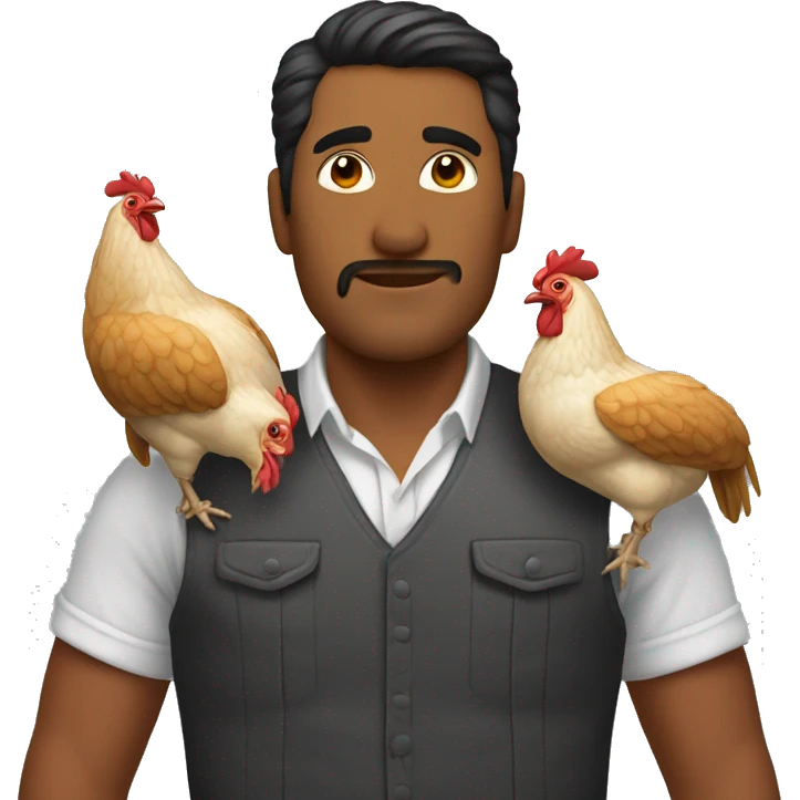 hombre con piernas de pollo emoji
