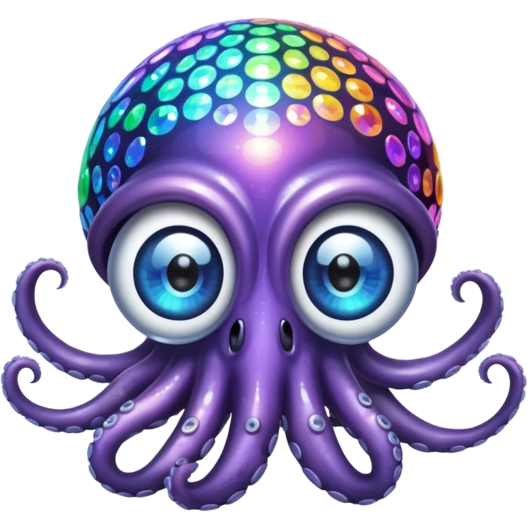 Poulpe et boule disco emoji