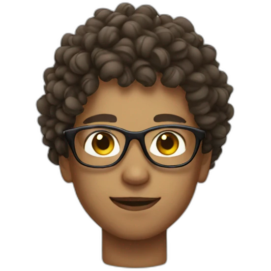 a swimmer with glasses and curly hair emoji