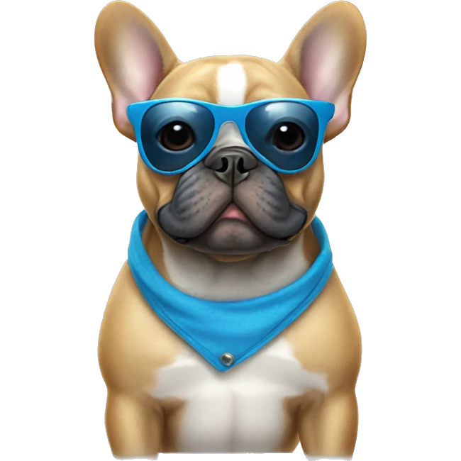 French bulldog wearing blue sunglasses  emoji