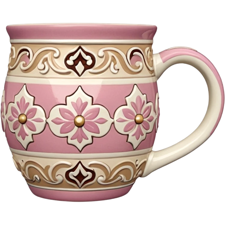 Pink white & beige Talavera mug  emoji
