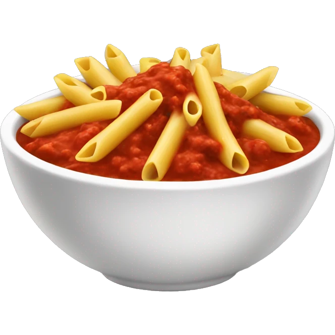 penne and red sauce in a bowl emoji