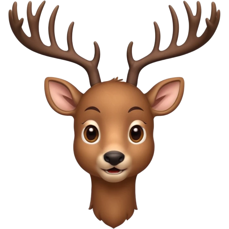 The Deer is an incredibly large and tall creature resembling a deer with an unnaturally large head, twitching ears, an outstretched jaw, and cartoonish large eyes emoji