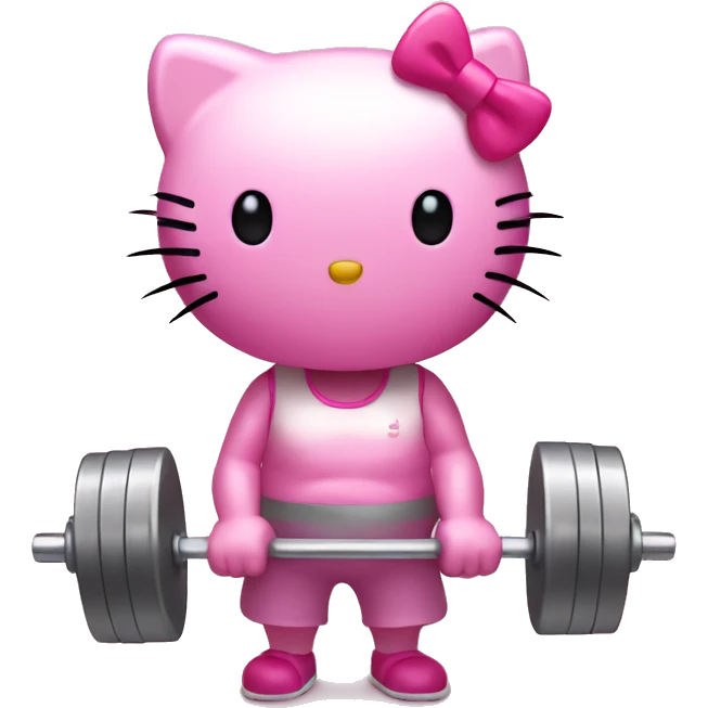 Hello kitty lifting weights  emoji