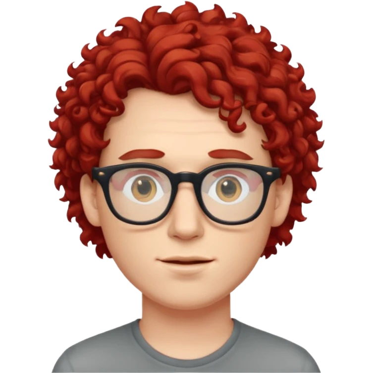 red weird hair with glassess guy  emoji
