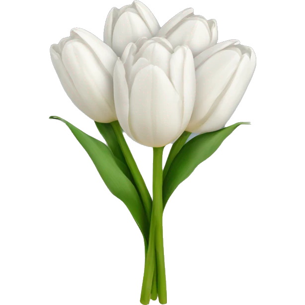 white tulip bouquet  emoji