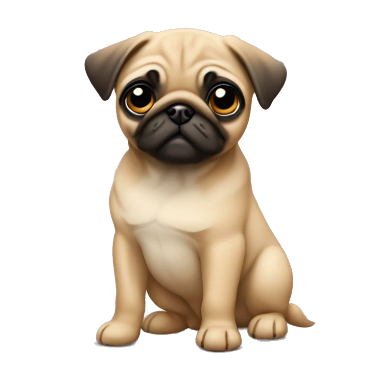 Fawn pug puppy standing emoji