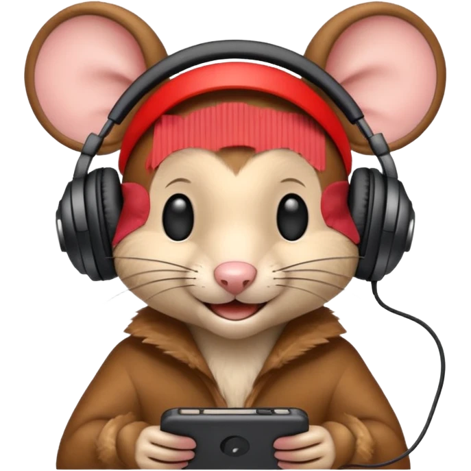the mouse wearing headphone emoji