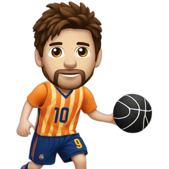 Lionel Messi playing basketball emoji