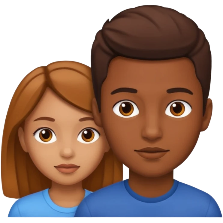 girl and bold mulatto boy portrait emoji